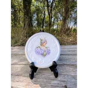 Vintage Tea Trivet Hot Plate Portrait of Fairy Nymph Woman